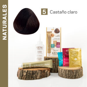 KIT COLORACIÓN CAPILAR ORO 24K + KERATINA - 5. Castaño Claro