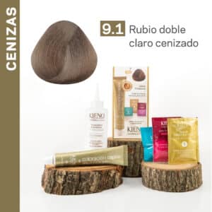 KIT COLORACIÓN CAPILAR ORO 24K + KERATINA - 9.1 Rubio Doble Claro Cenizado